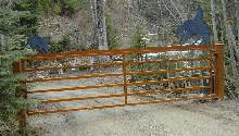 Automatic Ornamental Gate With A Western Roping Cowboy Theme
